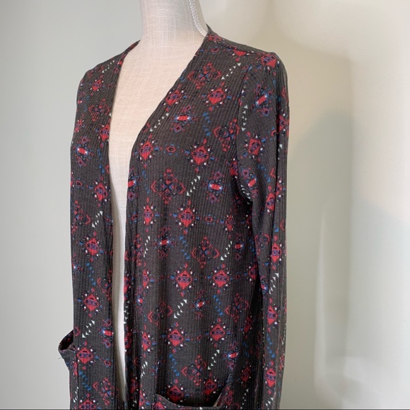 LuLaRoe Sarah Cardigan Bohemian Aztec Southwestern Open Front - Picture 2 of 9